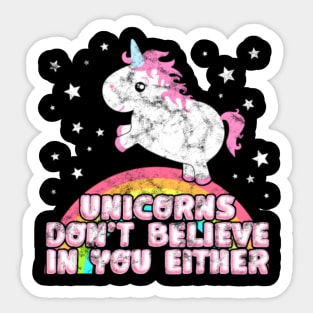 Cute Chubby Unicorn Funny Saying Gift Believer Sticker